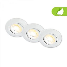 Obrázek pro produkt Klira 3ks sada LED vestavné bodové svítidlo 230V, stmívatelné, nastavitelné, bílé - BRILONER