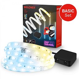 Obrázek pro produkt Startovací sada CCT LED pásek pro nástěnné panely – 260cm, dálkový ovladač, vč. rozbočovače - BRILONER