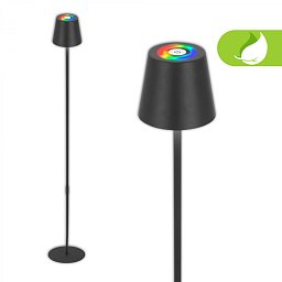 Obrázek pro produkt Coloris RGBW LED stojanová bezdrátová lampa, stmívatelná, dotykový vypínač, antracit - BRILO