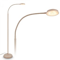Obrázek pro produkt Megg stojanová lampa - 12W, 800lm, LED, stmívatelná, nastavitelná, dotykový vypínač, béžová - BRILO