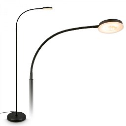 Obrázek pro produkt Megg stojanová lampa - 12W, 800lm, LED, stmívatelná, nastavitelná, dotykový vypínač, černá - BRILO