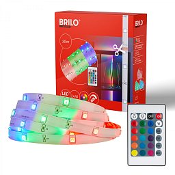 Obrázek pro produkt LED pásek 30m, dálkový ovladač, RGB dynamické barvy, bílý - BRILO