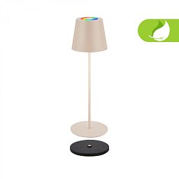 Obrázek pro produkt Cilano RGBW stolní lampa na baterie IP44, stmívatelná, vč. nabíjecí základny, béžová - BRILO