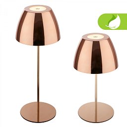 Obrázek pro produkt Serina LED bezdrátová stolní lampička IP44, stmívatelná, dotykový vypínač, měď - BRILO