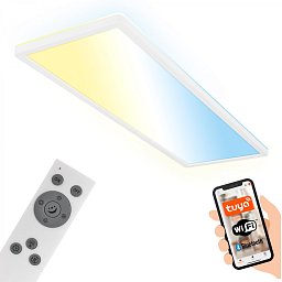 Obrázek pro produkt Tava LED stropní svítidlo, Smart, ovládání hlasem nebo v aplikaci, dálkové ovládání, bílé - BRILO