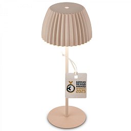 Obrázek pro produkt Nabíjecí stolní lampa Riffle - 36,5 cm, 2W, 200lm, IP44, bezdrátová, LED, stmívatelná, dotykový vypínač, béžová - BRILO