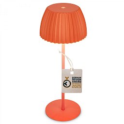 Obrázek pro produkt Nabíjecí stolní lampa Riffle - 36,5 cm, 2W, 200lm, IP44, bezdrátová, LED, stmívatelná, dotykový vypínač, oranžová - BRILO