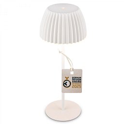 Obrázek pro produkt Nabíjecí stolní lampa Riffle - 36,5 cm, 2W, 200lm, IP44, bezdrátová, LED, stmívatelná, dotykový vypínač, bílé - BRILO