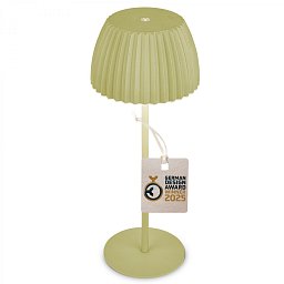 Obrázek pro produkt Nabíjecí stolní lampa Riffle - 36,5 cm, 2W, 200lm, IP44, bezdrátová, LED, stmívatelná, dotykový vypínač, zelená - BRILO