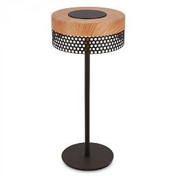 Obrázek pro produkt Booha stolní lampa - 2,5W, 300lm, bezdrátová, IP44, LED, stmívatelná, teplá bílá, černá/dřevo - BRILO
