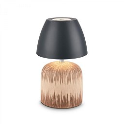 Obrázek pro produkt Cera stolní lampa - 2,5W, 200lm, bezdrátová, IP44, LED, stmívatelná, teplá bílá, antracit/dřevo - BRILO