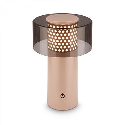 Obrázek pro produkt Gila stolní lampa - 2,6W, 200lm, bezdrátová, LED, IP44, dotykový vypínač, stmívatelná, antracit/béžová - BRILO
