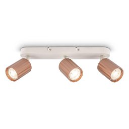 Obrázek pro produkt Skaft stropní bodové svítidlo - GU10 patice, max. 9W, nastavitelné, kávová, 3-ramenné - BRILONER