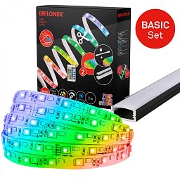 Obrázek pro produkt Pimp Your Stripe startovací sada LED pásek 2m, IP44 venkovní, RGB+W, dálkový ovladač - BRILONER