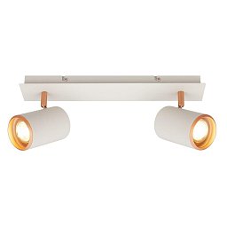 Obrázek pro produkt Era stropní bodové svítidlo - GU10 patice, max. 10W, nastavitelné, světlešedá/kávová, 2-ramenné - BRILONER