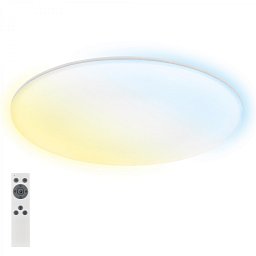 Obrázek pro produkt Rowny LED stropní svítidlo do koupelny, dálkový ovladač, stmívatelné, CCT ovladač, přímé a nepřímé osvětlení, kruhové 45 cm, bílé - BRILO