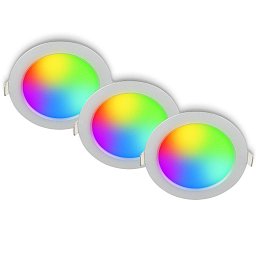 Obrázek pro produkt Fungo vestavné bodové svítidlo 100mm 3ks sada - 7W, 700lm, LED, stmívatelné, IP65, matný chrom - BRILONER