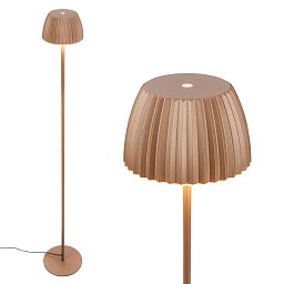 Obrázek pro produkt Loca stojanová lampa - 8W, 800lm, LED, dotykový vypínač, stmívatelná, teplá bílá, kávová - BRILONER