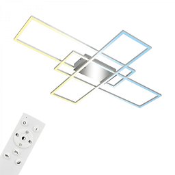 Obrázek pro produkt Roami LED stropní svítidlo, stmívatelné, dálkový ovladač, CCT ovladač, chrom/hliník - BRILO