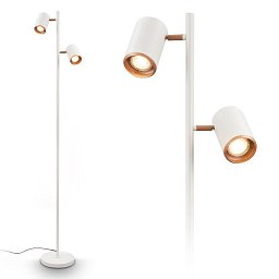Obrázek pro produkt Era stojanová lampa - vypínač, nastavitelná, GU10 patice, 2-ramenná, světlešedá/kávová - BRILONER