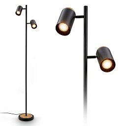 Obrázek pro produkt Duta stojanová lampa - vypínač, nastavitelná, GU10 patice, 2-ramenná, černá - BRILONER