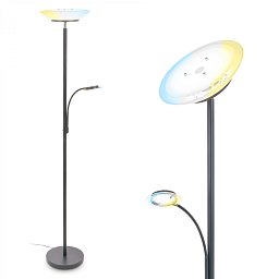 Obrázek pro produkt Suda LED stojanová lampa, s lampičkou na čtení, CCT, stmívatelná, antracit - BRILO