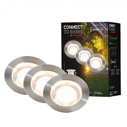 Obrázek pro produkt CONNECT TO SHINE prodlužovací sada Kebony 3ks LED zapuštěných svítidel do země, IP67 - BRILONER