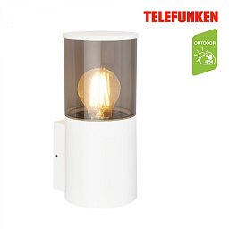 Obrázek pro produkt TELEFUNKEN venkovní nástěnné svítidlo, voděodolné a prachotěsné, kouřové sklo, E27 patice, bílé - BRILONER