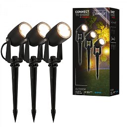 Obrázek pro produkt CONNECT TO SHINE prodlužovací sada Iris sada 3ks LED zahradních bodových svítidel, IP65 - BRILONER