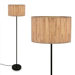Obrázek pro produkt Slama stojanová lampa, stínidlo z mořské trávy, nožní vypínač, přírodní - BRILONER