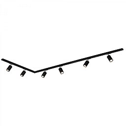 Obrázek pro produkt Lištový systém sada 225 cm do L - 3x 230V lišta 1-fázová, 6x spot GU10, černá - BRILO