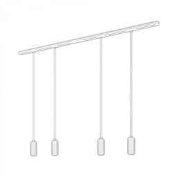 Obrázek pro produkt 1-fázový lištový systém, kompletní sada, 4x LED závěsná svítidla, bílá - BRILO