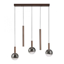 Obrázek pro produkt LED závěsné svítidlo BOWL, hnědé,5-ramenné lineární, SimplyDim, 2700K - PAUL NEUHAUS