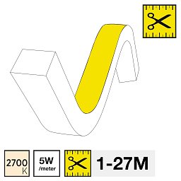 Obrázek pro produkt LED pásek NeonFlex TopBend 1-27m 5W/m 383lm/m 2700K Ra80 24V IP67 1m - TLG