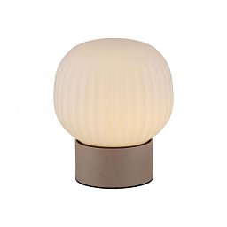 Obrázek pro produkt LED stolní lampa NAMI, písková barva, dotykové ovládání, paměťová funkce, opálové sklo s rýhováním, 3000K - JUST LIGHT