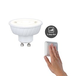 Obrázek pro produkt Standard 230V LED reflektor GU10 Flat 37mm 4,9W 4000K stmívatelné bílá - PAULMANN