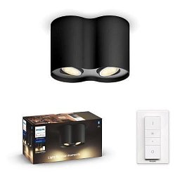 Obrázek pro produkt Hue WA Pillar bodové LED svítidlo GU10 2x5W 350lm 2200-6500K IP20 černá + ovladač - PHILIPS
