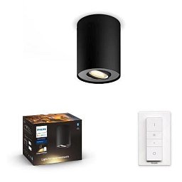Obrázek pro produkt Hue WA Pillar bodové LED svítidlo GU10 5W 350lm 2200-6500K IP20 černá + ovladač - PHILIPS