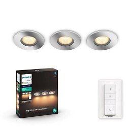 Obrázek pro produkt Hue WA Adore koupelnové zápustné LED svítidlo SET 3x5W 400lm 2200-6500K IP44 lesklý chrom + ovladač - PHILIPS