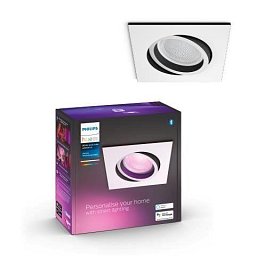 Obrázek pro produkt Hue WACA Centura podhledové LED svítidlo GU10 5,7W 350lm 2000-6500K RGB IP20 hranaté bílé - PHILIPS
