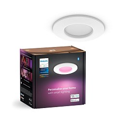 Obrázek pro produkt Hue WCA Slim koupelnové zápustné svítidlo LED 8,3W 750lm 2200-6500K RGB 9cm kulaté IP44, bílé - PHILIPS