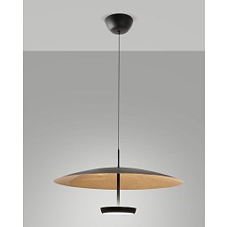 Obrázek pro produkt Závěsné svítidlo Yuko LED 40W 3200lm 3000K krokové stmívání lístkové zlato / černá - FABAS