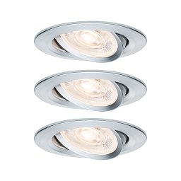 Obrázek pro produkt LED vestavné svítidlo 3-krokové-stmívatelné Nova GU10 Flat výklopné 3x4,9W 230V stmívatelné 2700K hliník broušený - PAULMANN