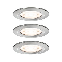 Obrázek pro produkt LED vestavné svítidlo 3-krokové-stmívatelné Nova GU10 Flat nevýklopné IP44 3x4,9W 230V stmívatelné 2700K kov kartáčovaný - PAULMANN