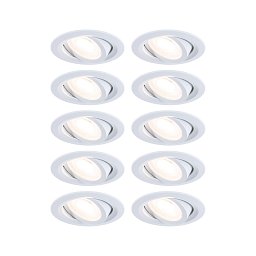 Obrázek pro produkt LED vestavné svítidlo FixedLED 10ks sada výklopné 25° 10x4,8W 230V 3000K bílá - PAULMANN