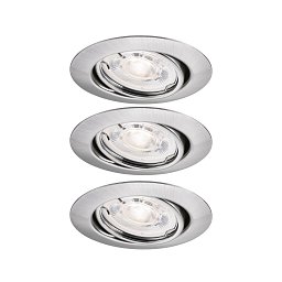 Obrázek pro produkt LED vestavné svítidlo Base GU10 Flat výklopné 3x4W 230V 2700K kov kartáčovaný - PAULMANN
