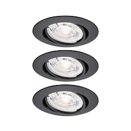 Obrázek pro produkt LED vestavné svítidlo Base GU10 Flat výklopné 3x4W 230V 2700K černá mat - PAULMANN