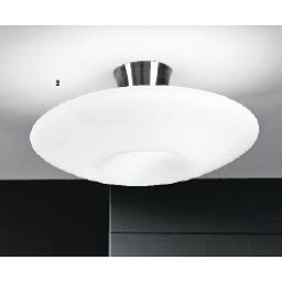 Obrázek pro produkt Stropní svítidlo 2x60W E27 satin/opál sklo, průměr 49cm - ORION