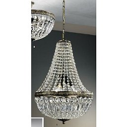 Obrázek pro produkt Závěsné svítidlo 3xE27 antik/křišťálové závěsy, průměr 40cm - ORION