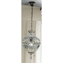 Obrázek pro produkt Závěsné svítidlo 1xE27 antik/křišťálové závěsy, průměr 25cm - ORION